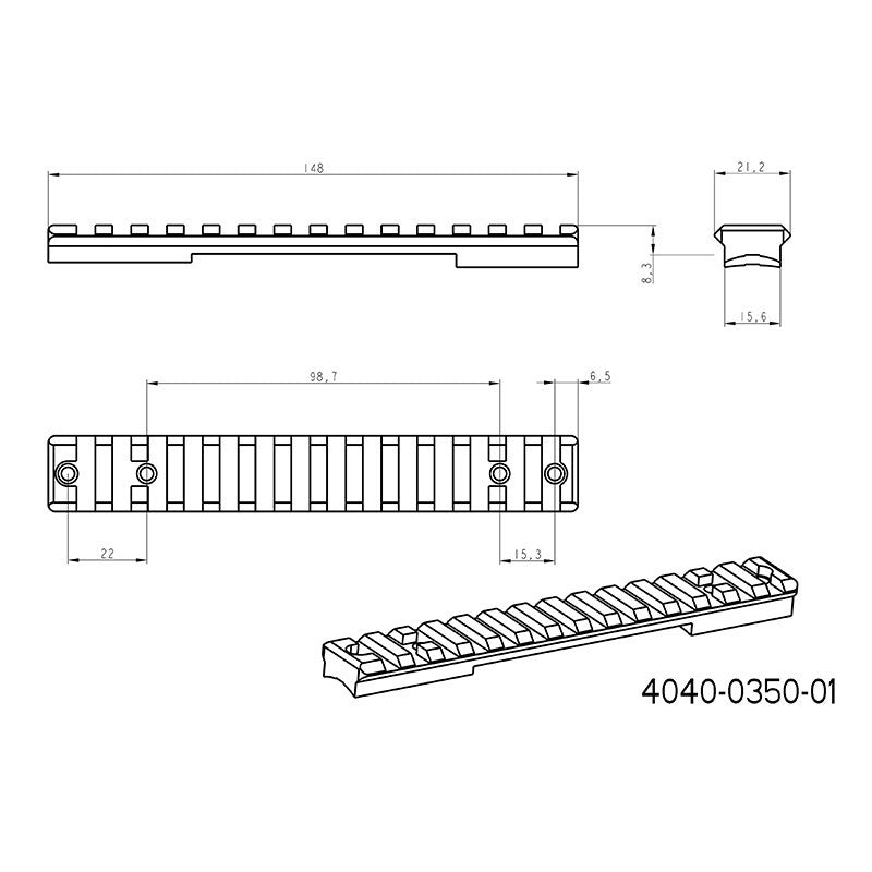 Howa 1500S slitta Picatinny 