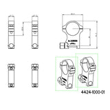 Base Picatinny 30mm anelli per ottiche | con dado a vite 