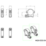 Base Picatinny 30mm anelli per ottiche | con dado a vite 